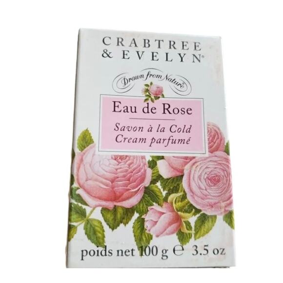 Crabtree & Evelyn Rosewater Soap with Cold Cream NEW IN BOX 3.5 oz. Discontinued - Picture 2 of 5